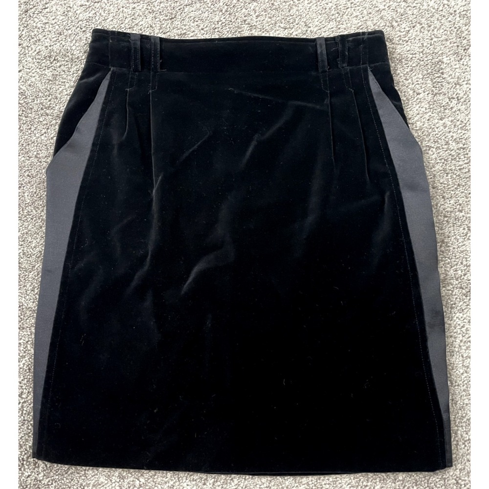 Escada Skirt Womens 42 12 Velvet Mini Pencil Vintage Whimsy Goth Retro Slim